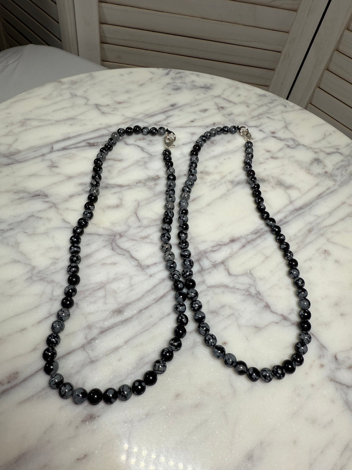 Snowflake Obsidian Choker