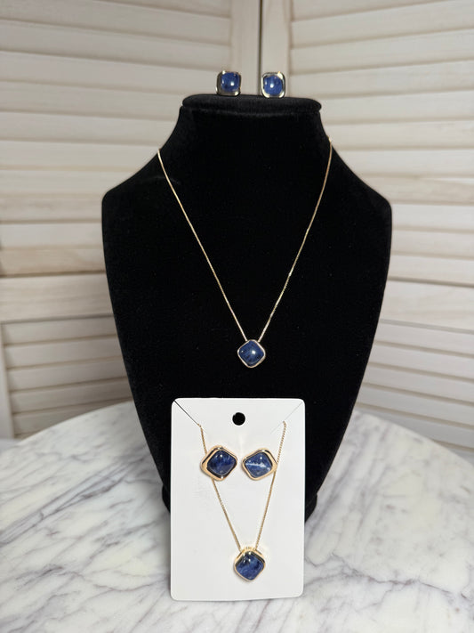 Sodalite Earrings and Necklace Set