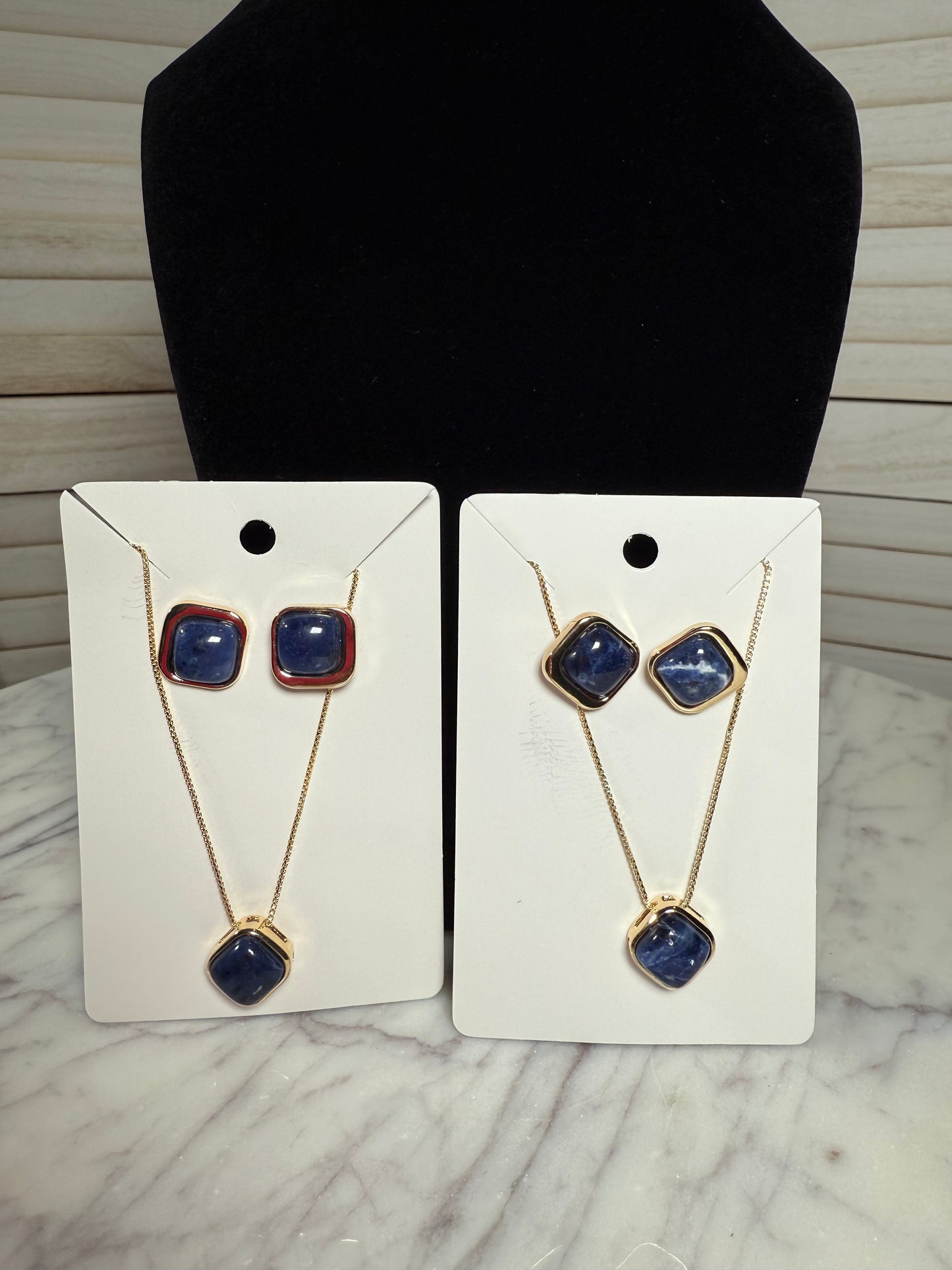 Sodalite Earrings and Necklace Set