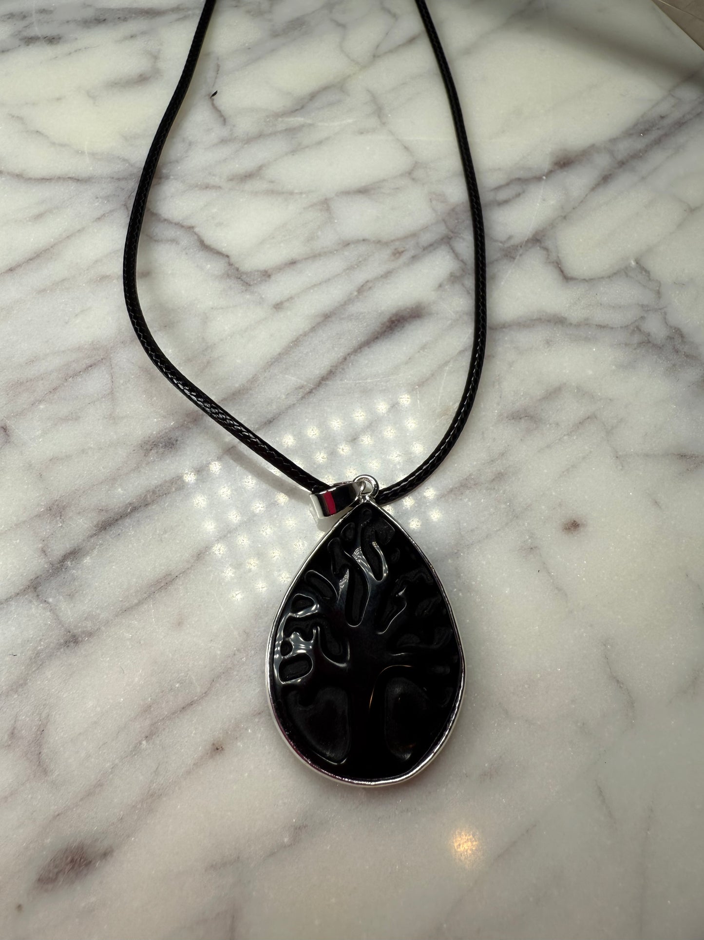 Obsidian Tree of Life Pendant