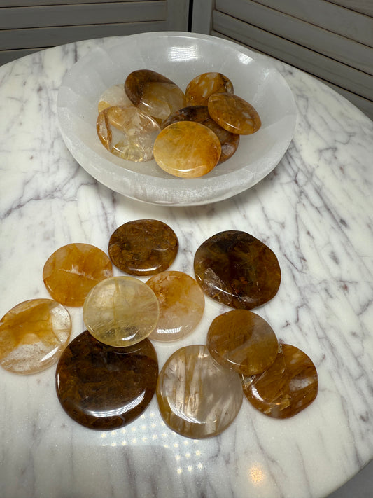 Golden Healer Flat Stone