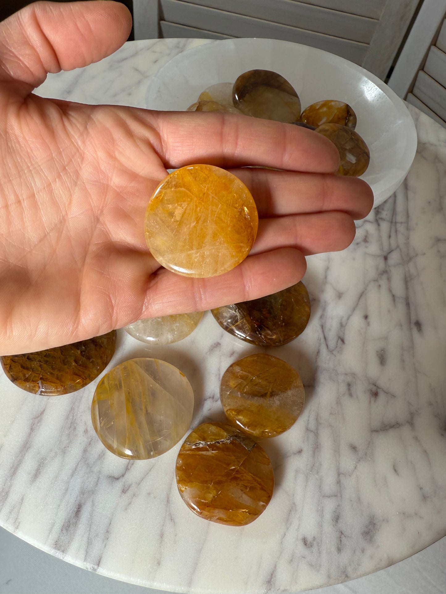 Golden Healer Flat Stone