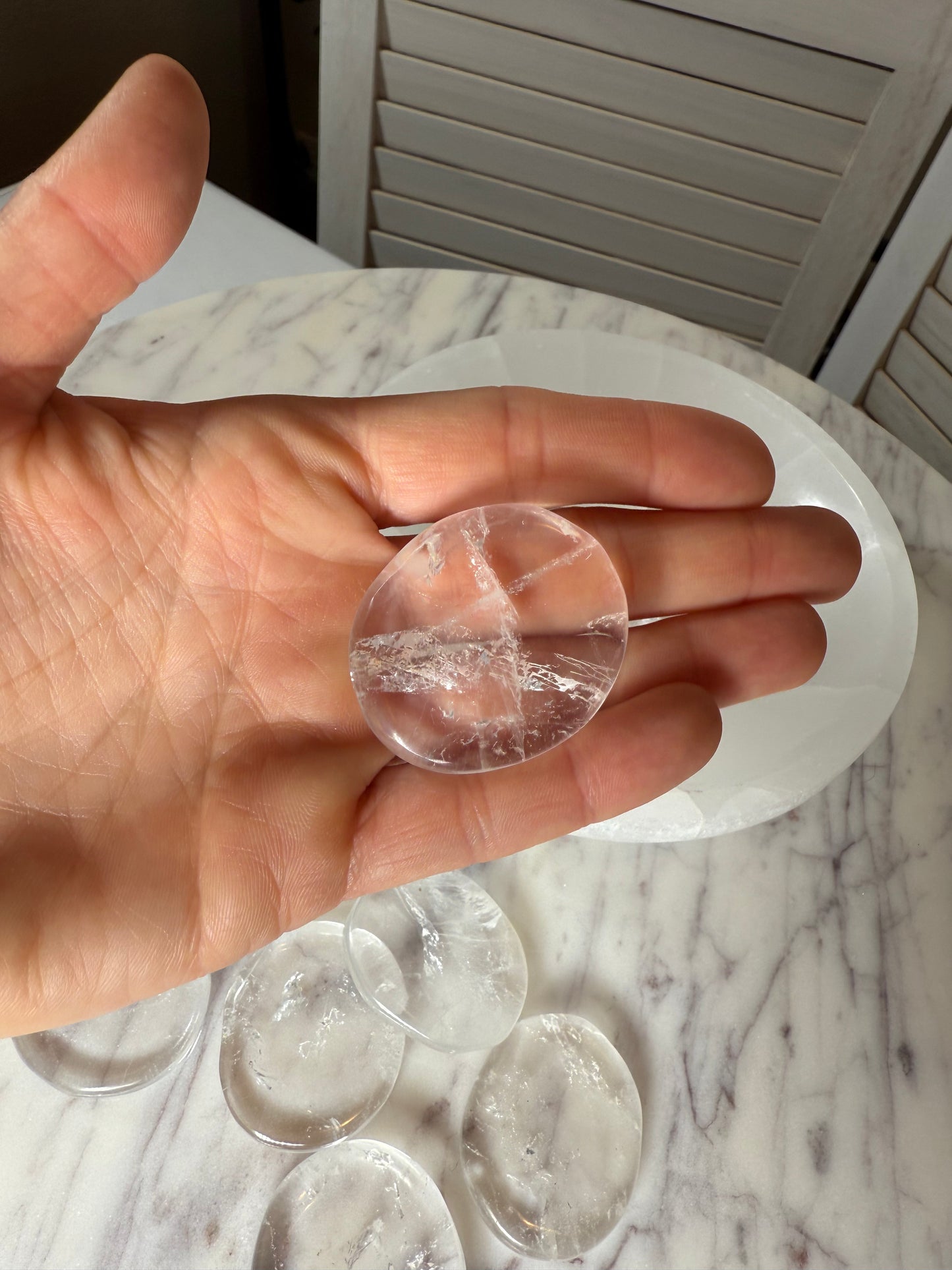 Clear Quartz Flat Stone