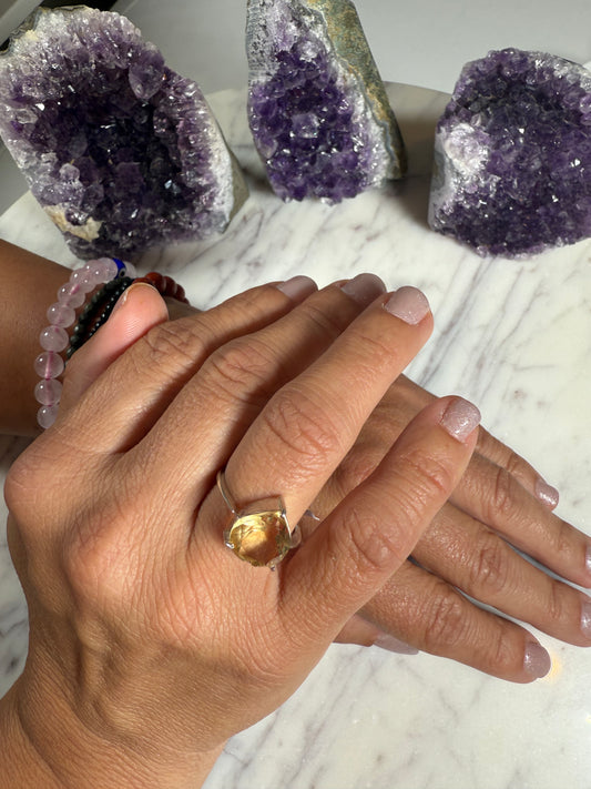 Citrine Ring - Heart Shape
