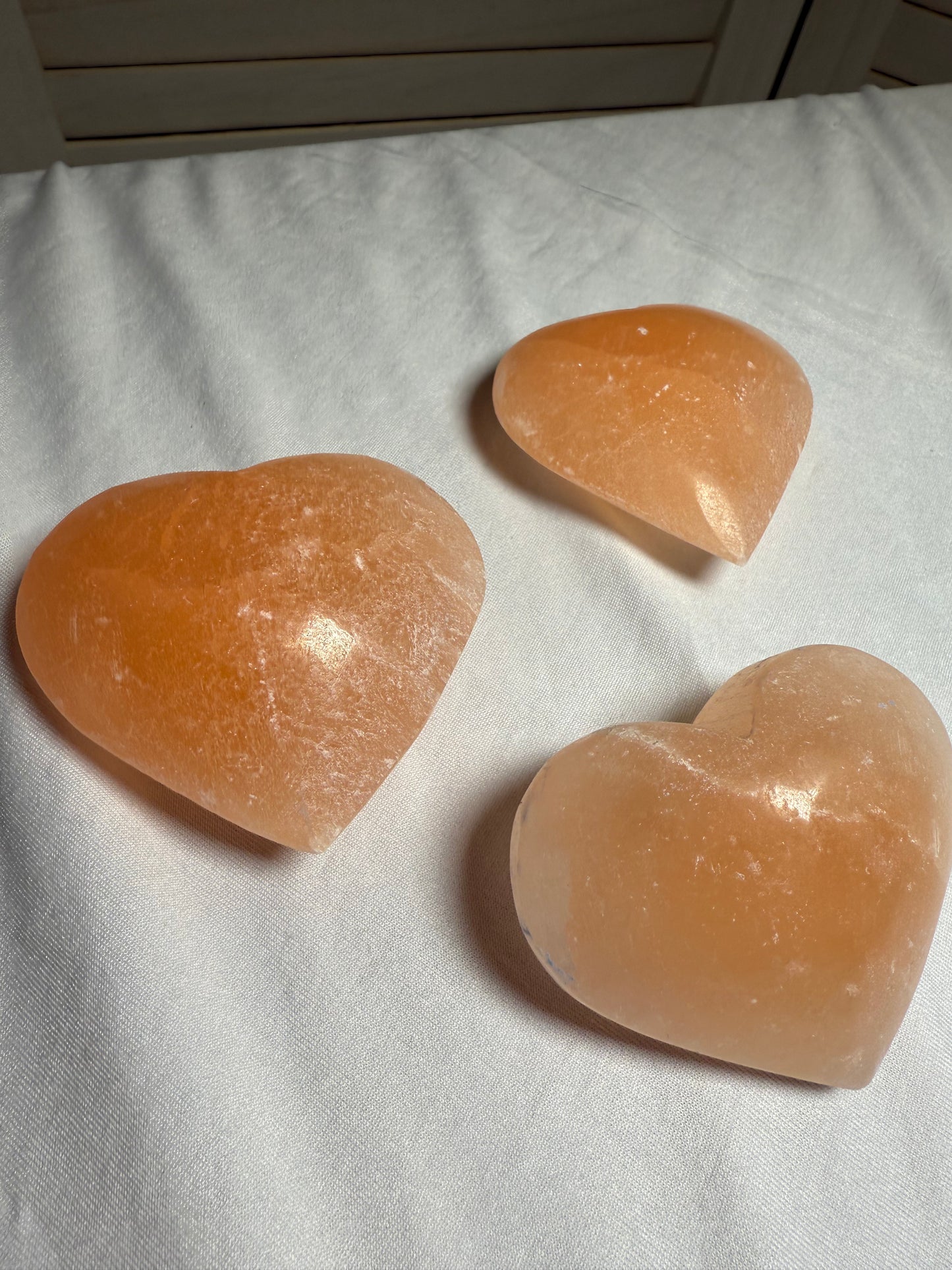 Orange Selenite Heart