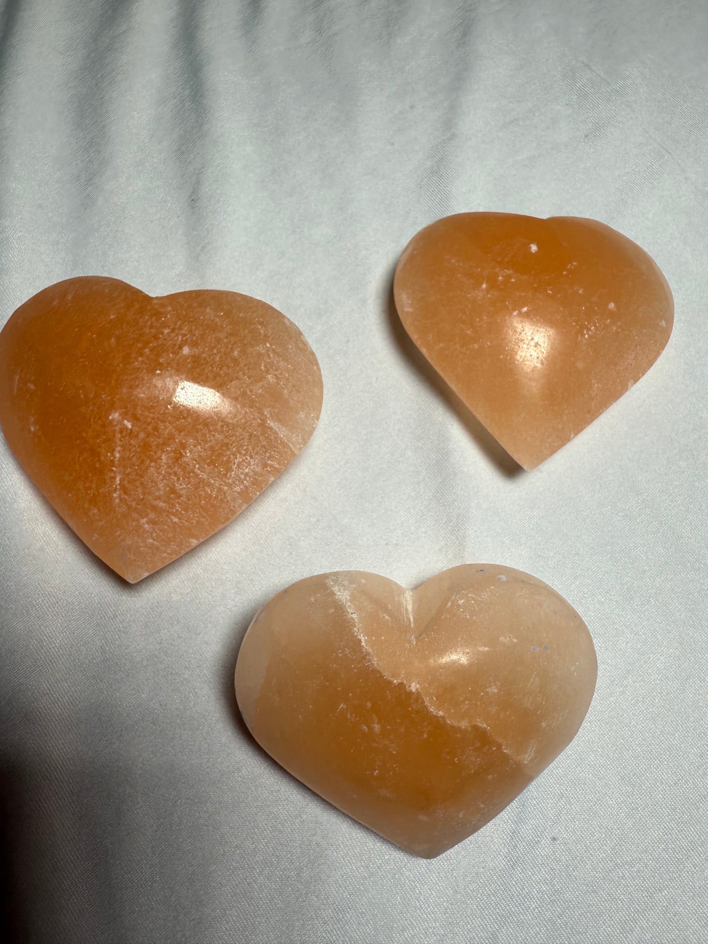 Orange Selenite Heart