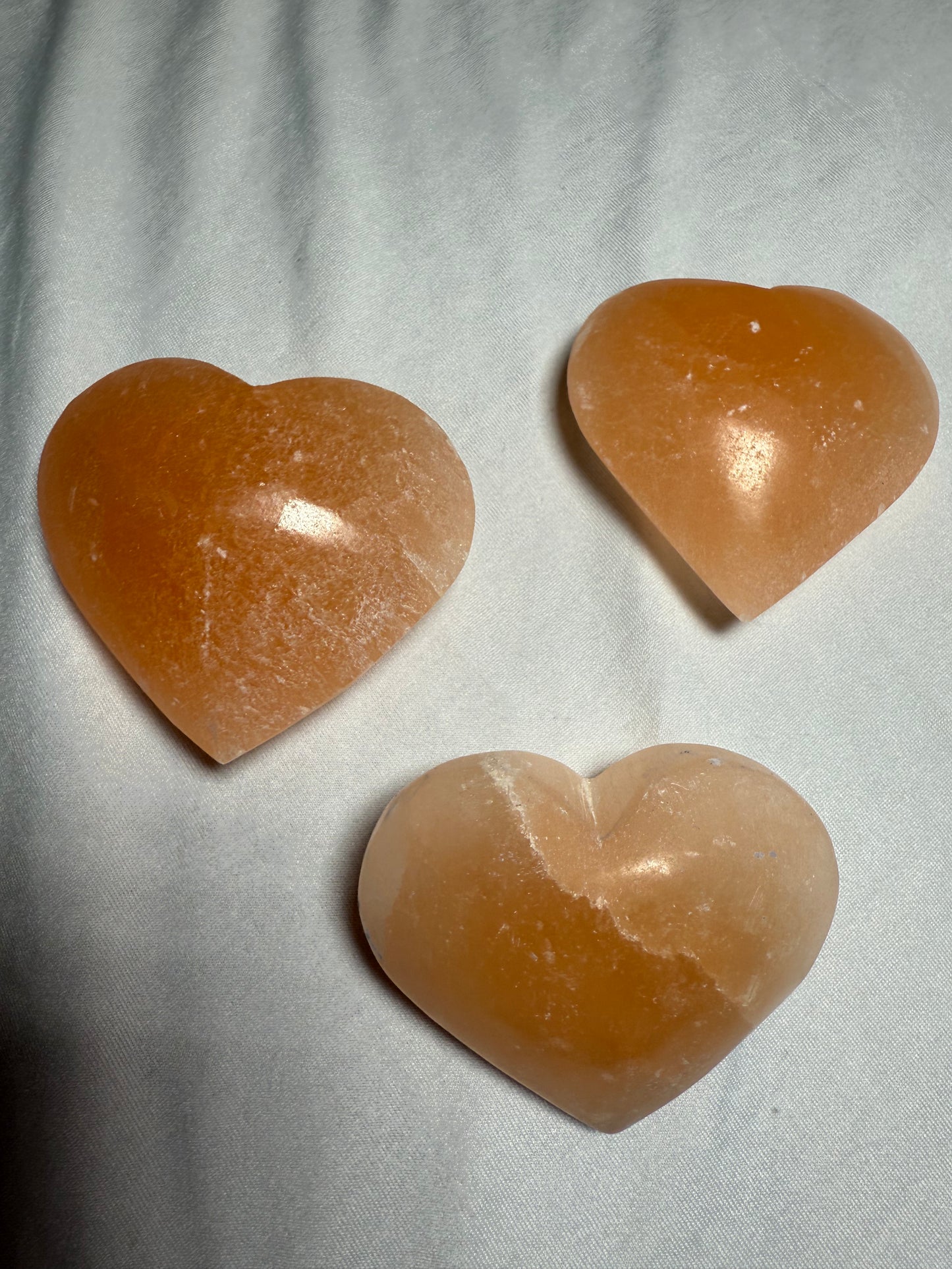Orange Selenite Heart