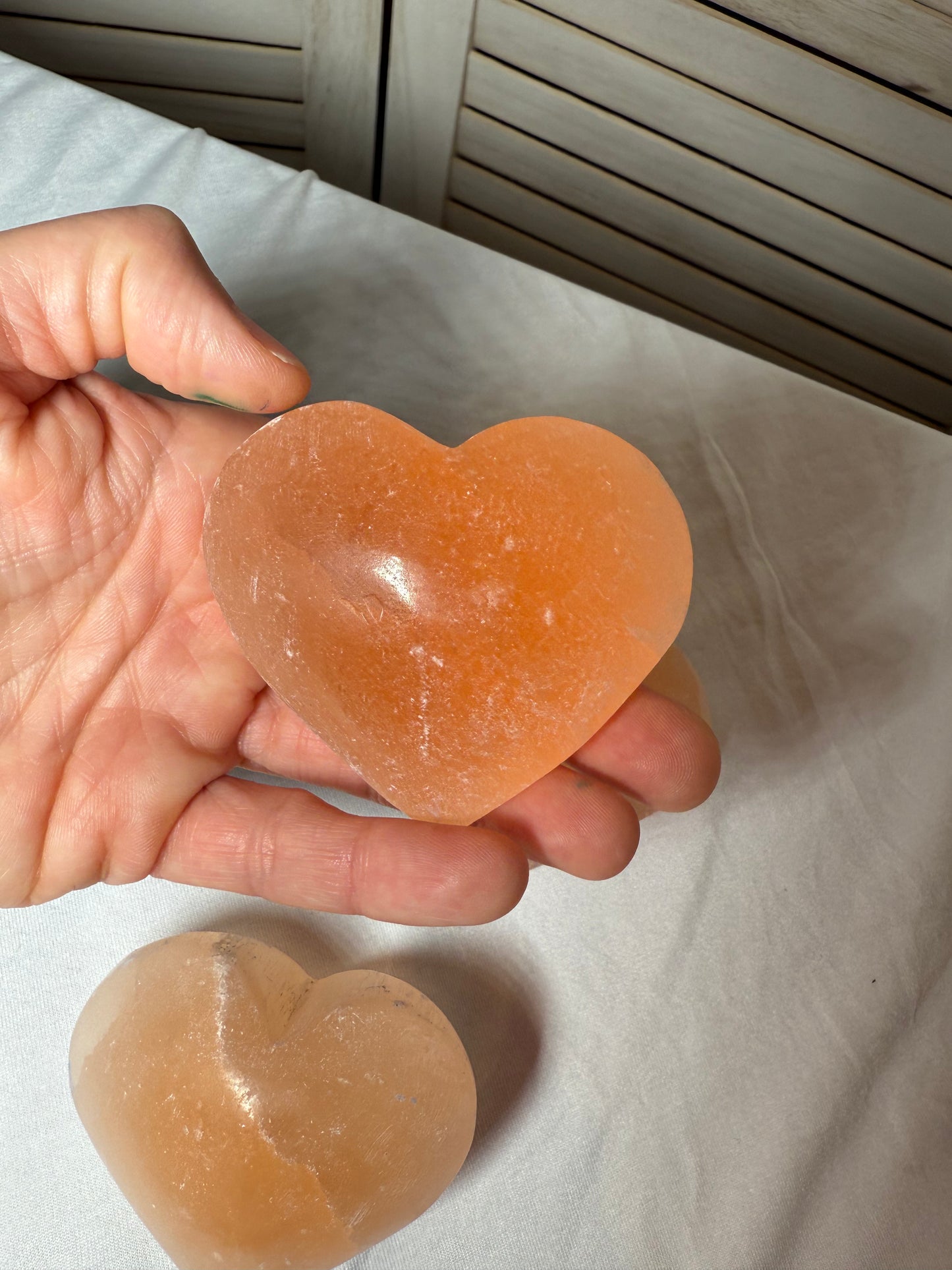 Orange Selenite Heart