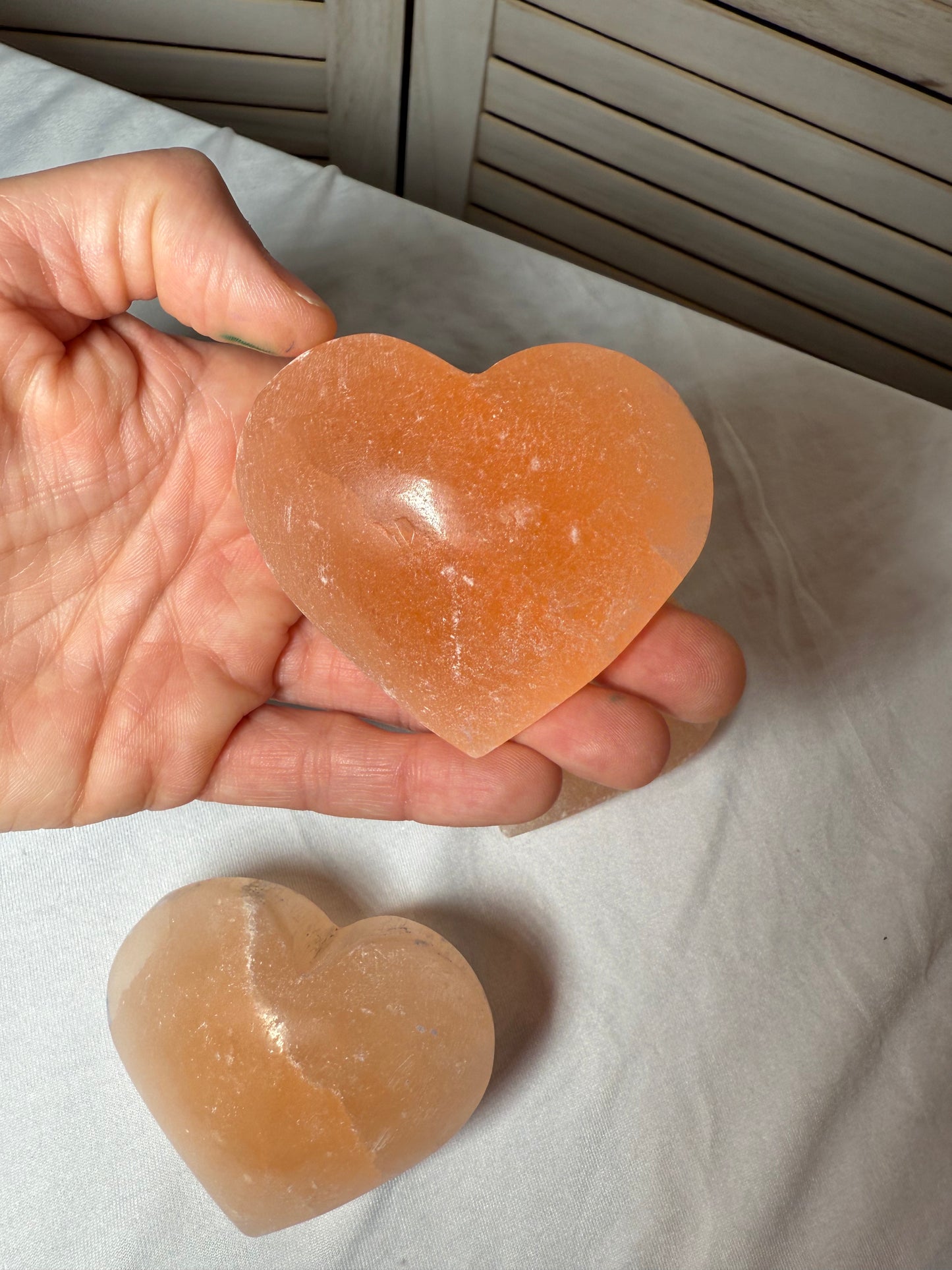 Orange Selenite Heart