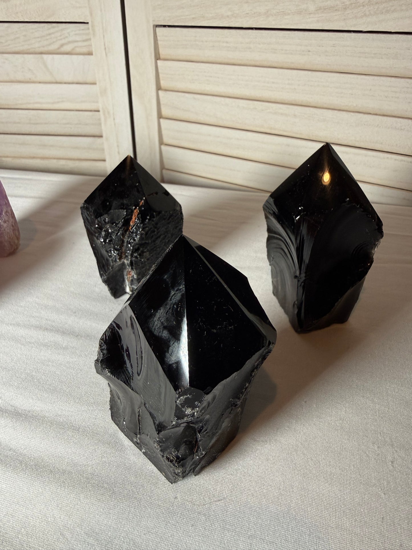 Black Obsidian Top Polish Point