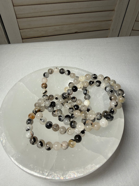 8mm Tourmaline in Quartz Bracelet