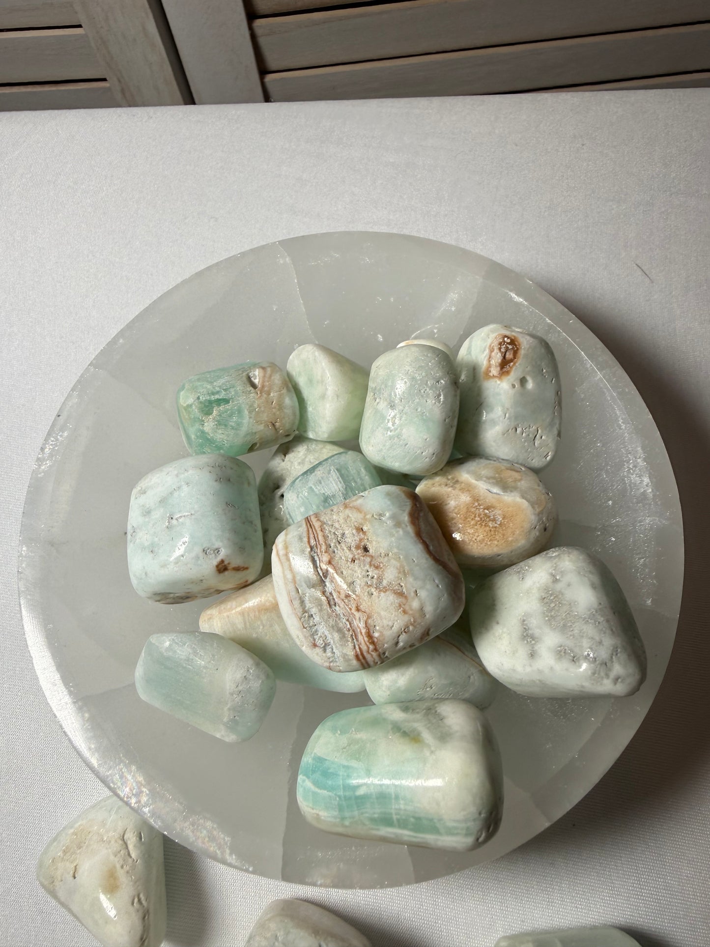 Caribbean Blue Calcite Tumbled Stone