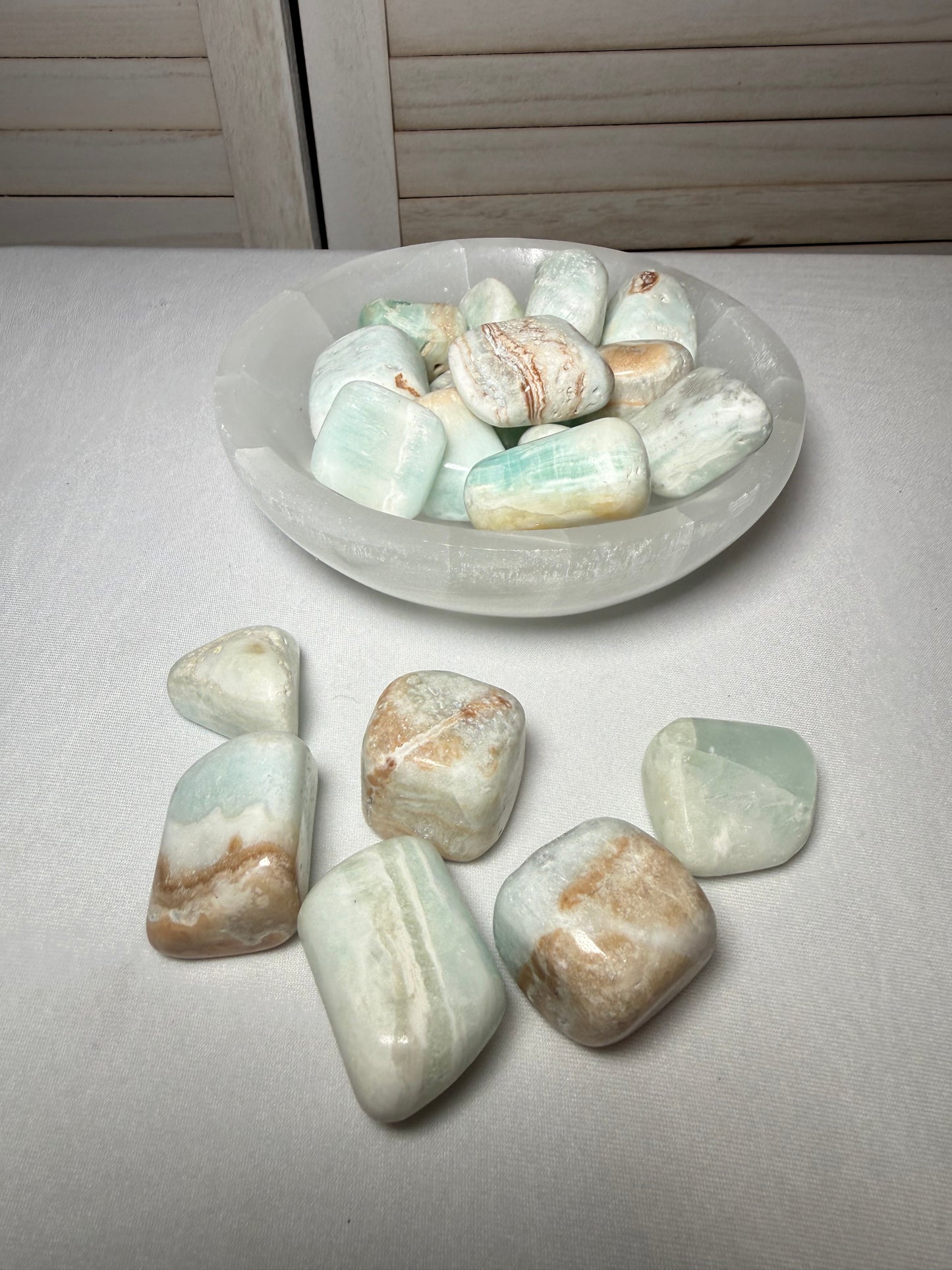 Caribbean Blue Calcite Tumbled Stone