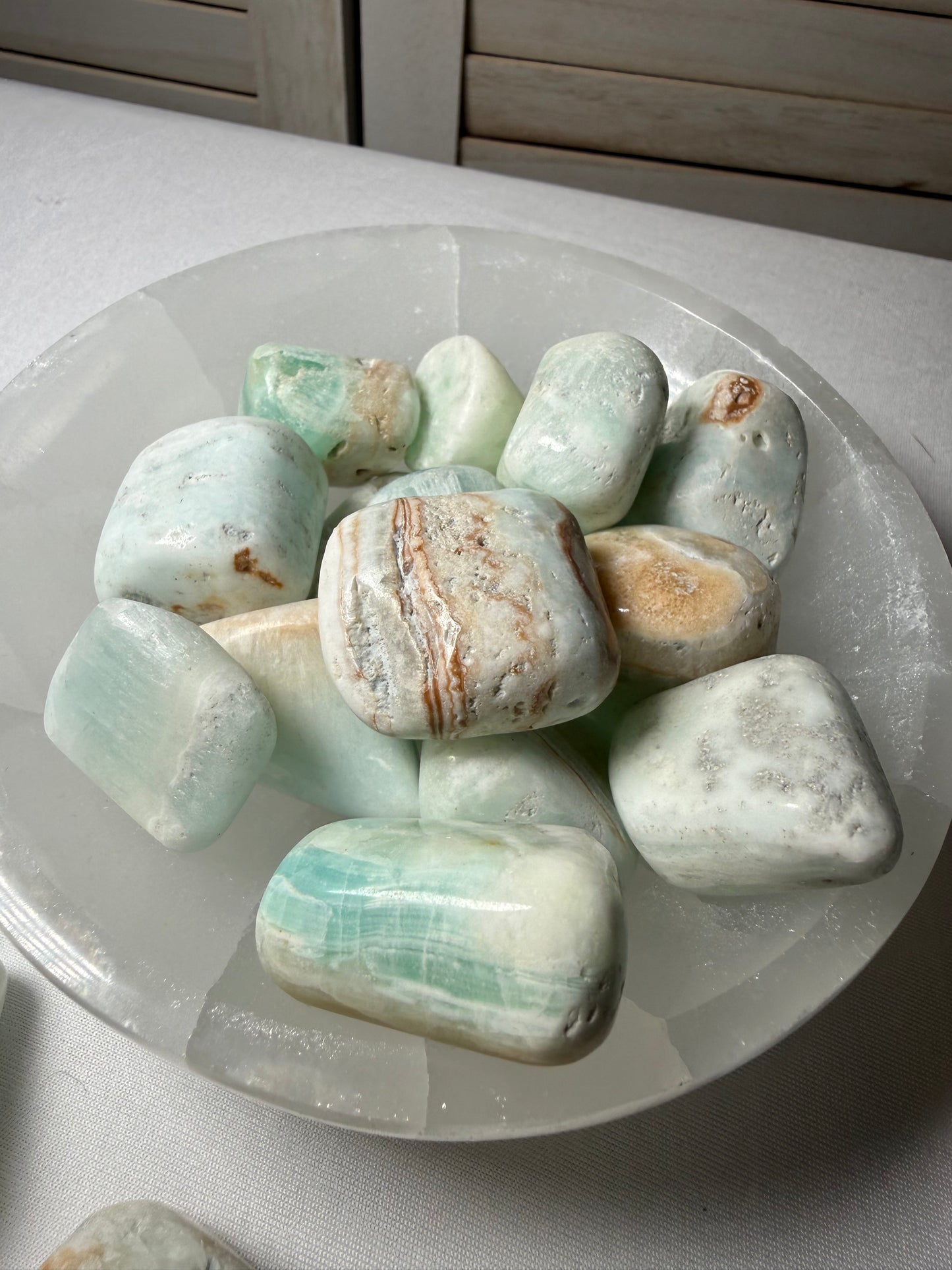 Caribbean Blue Calcite Tumbled Stone