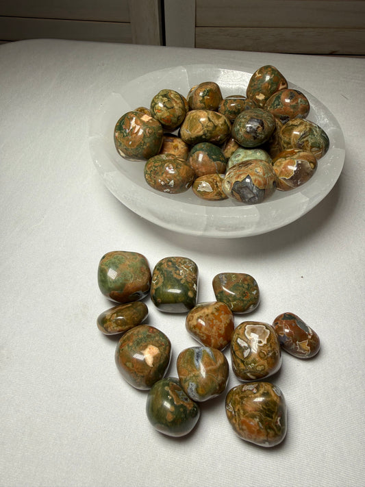 Rainforest Rhyolite Tumbled Stone