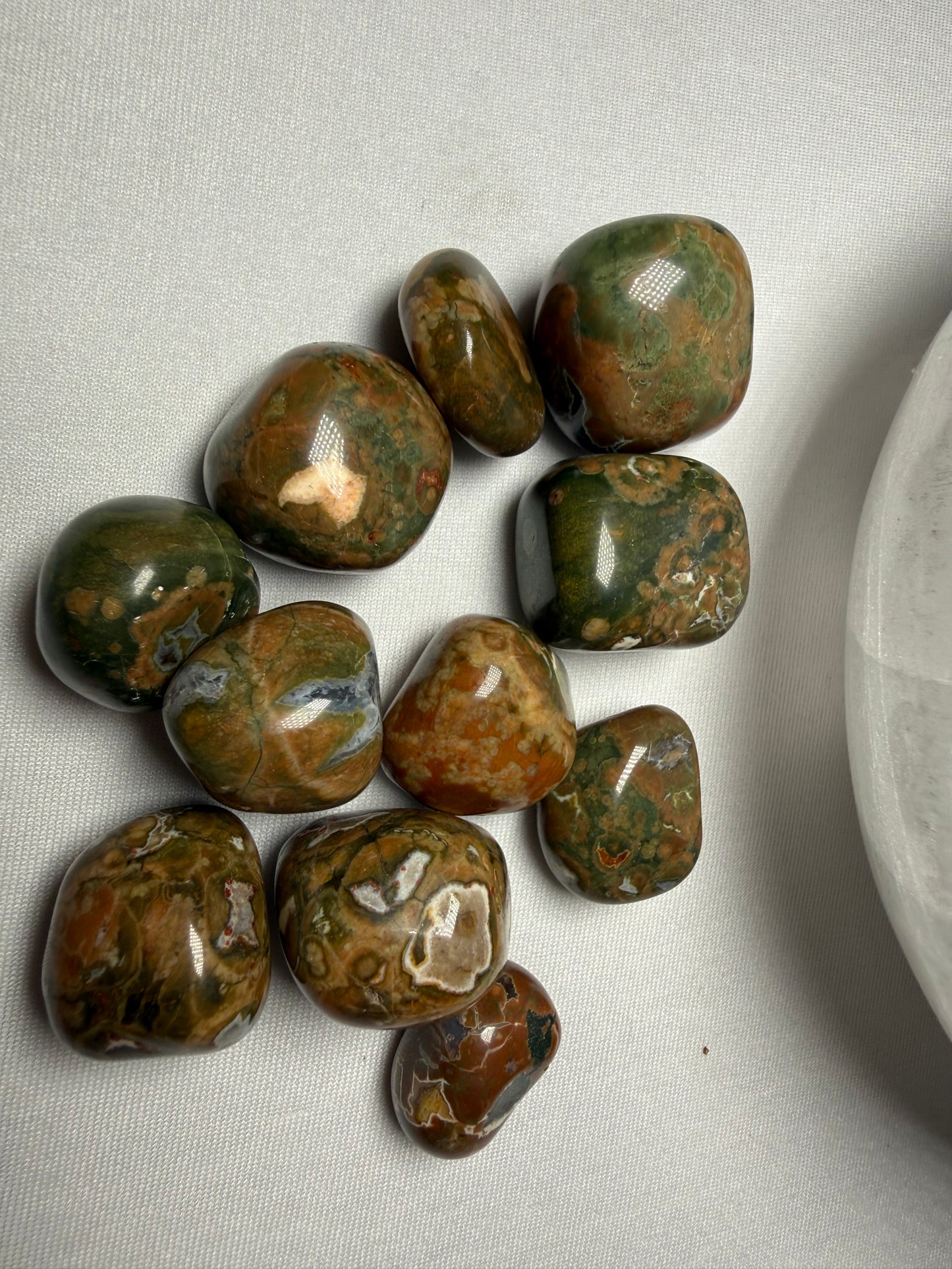Rainforest Rhyolite Tumbled Stone