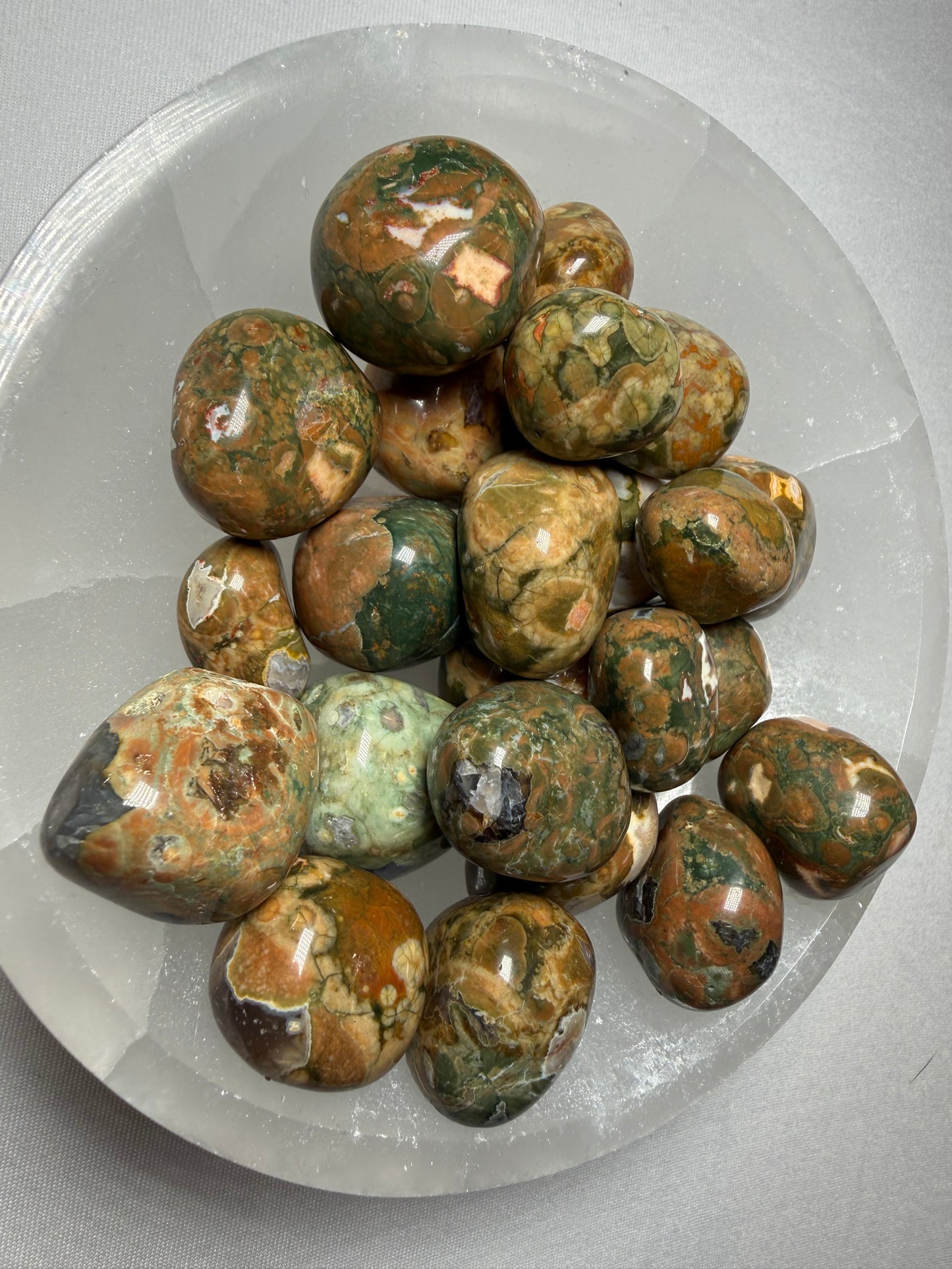 Rainforest Rhyolite Tumbled Stone