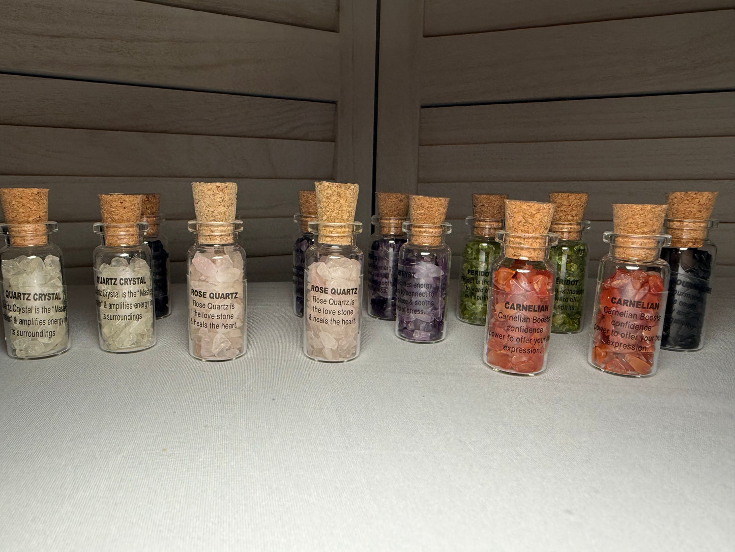 Gemstone Bottles with Cork