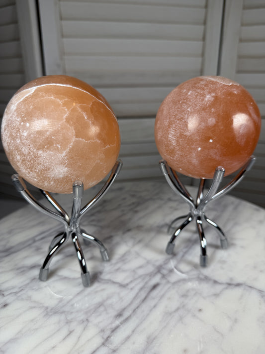 Peach Selenite Sphere