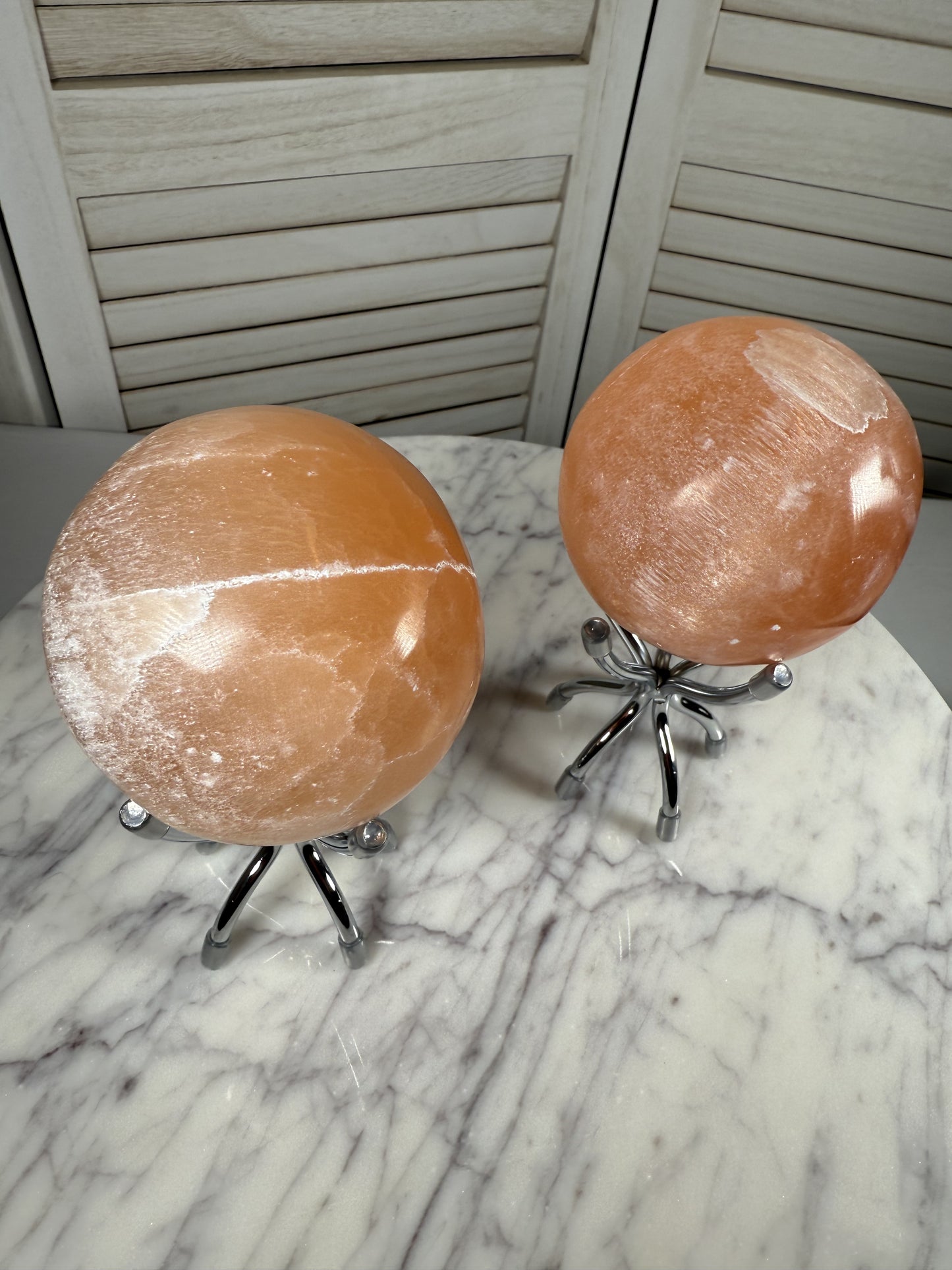 Peach Selenite Sphere