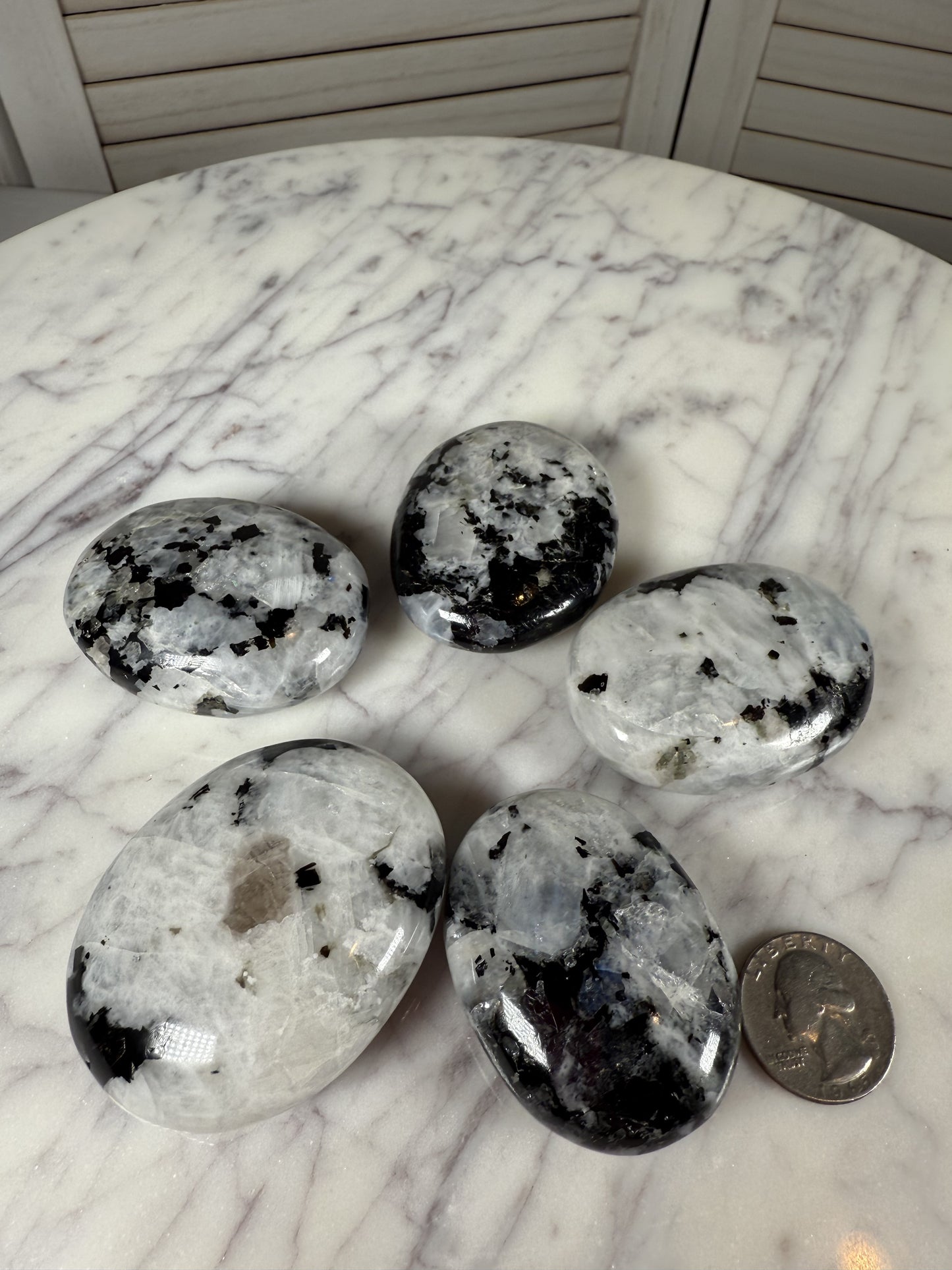Rainbow Moonstone Palm Stone