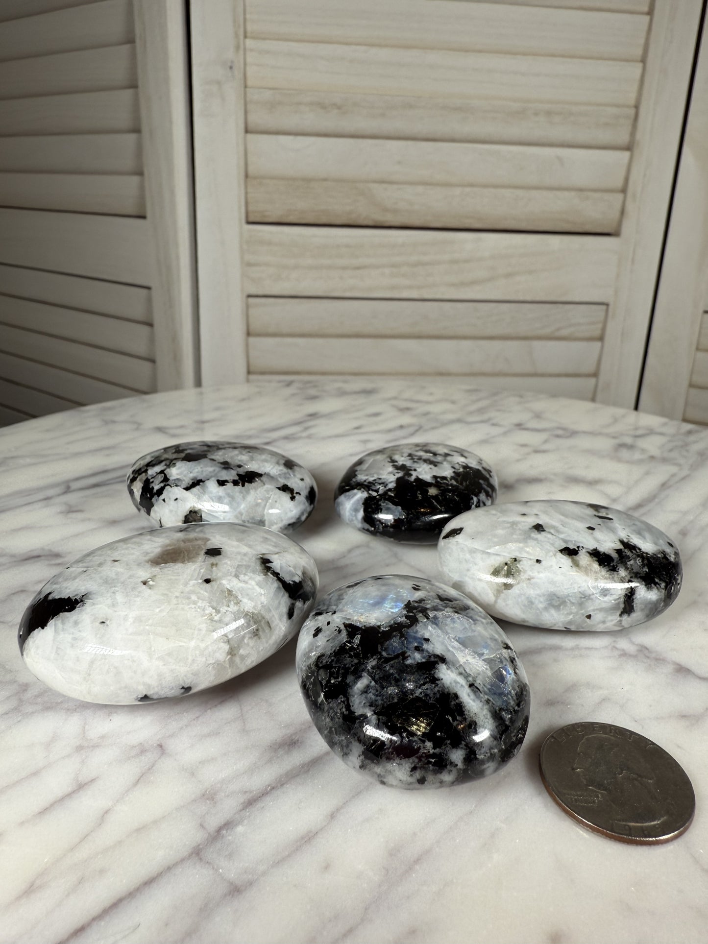Rainbow Moonstone Palm Stone