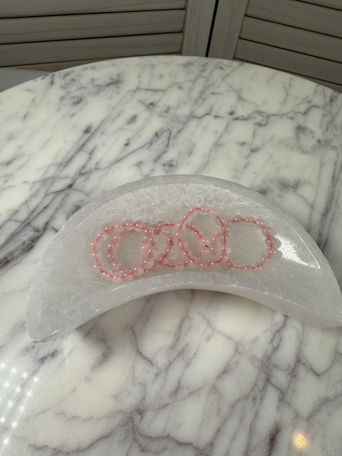 Rose Quartz Mini Bead Ring