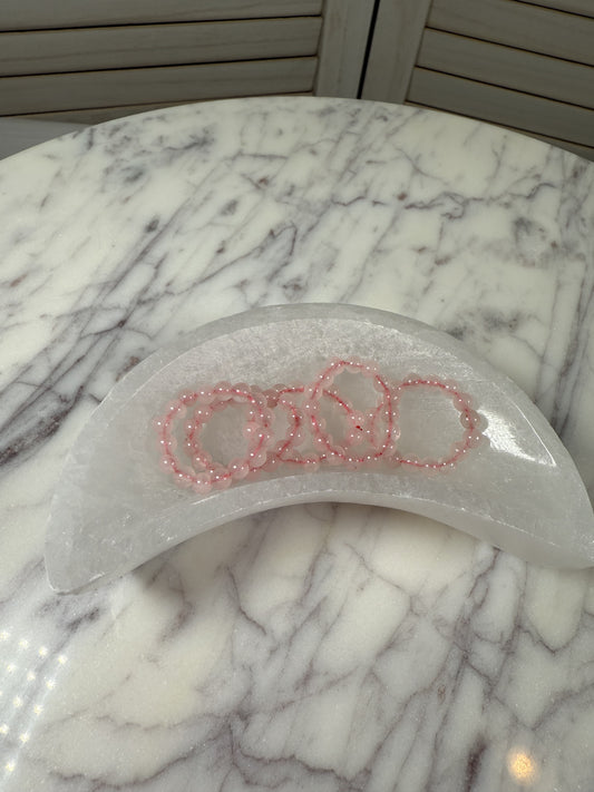 Rose Quartz Mini Bead Ring
