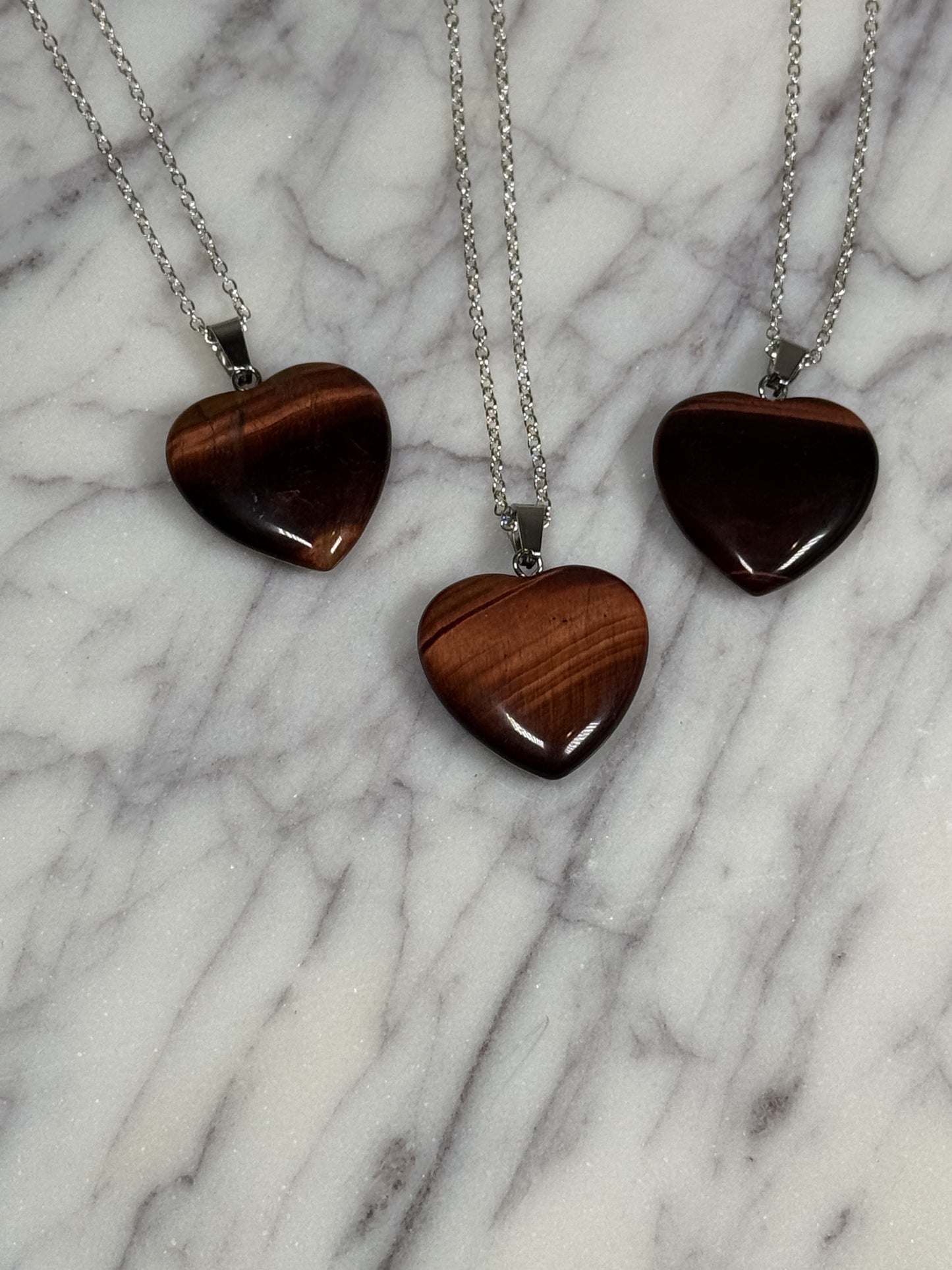 Tiger's Eye Heart Pendant