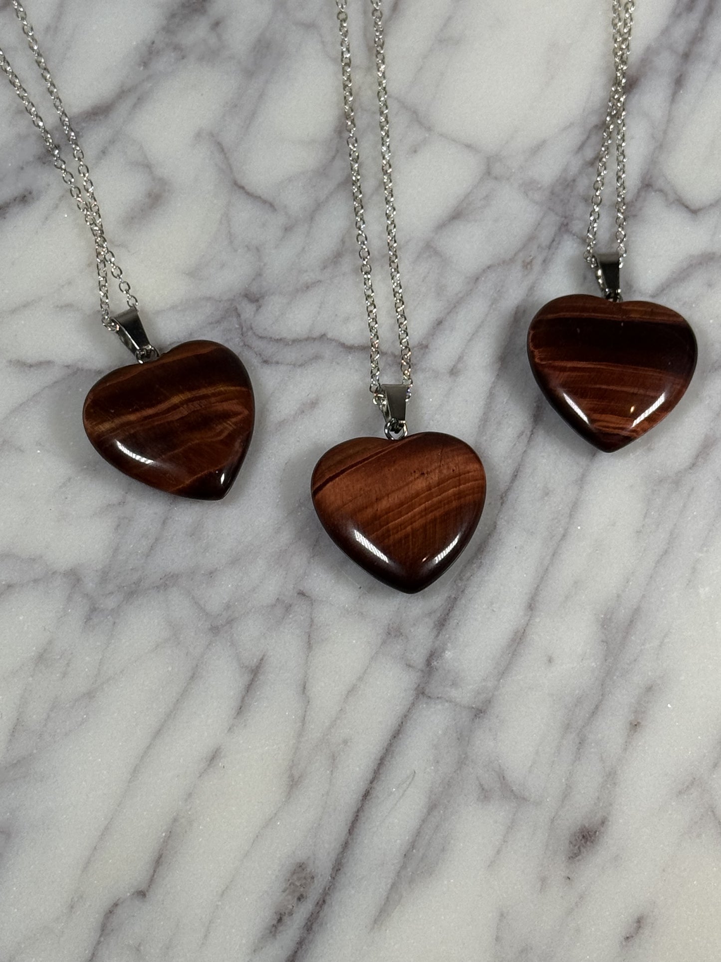 Tiger's Eye Heart Pendant