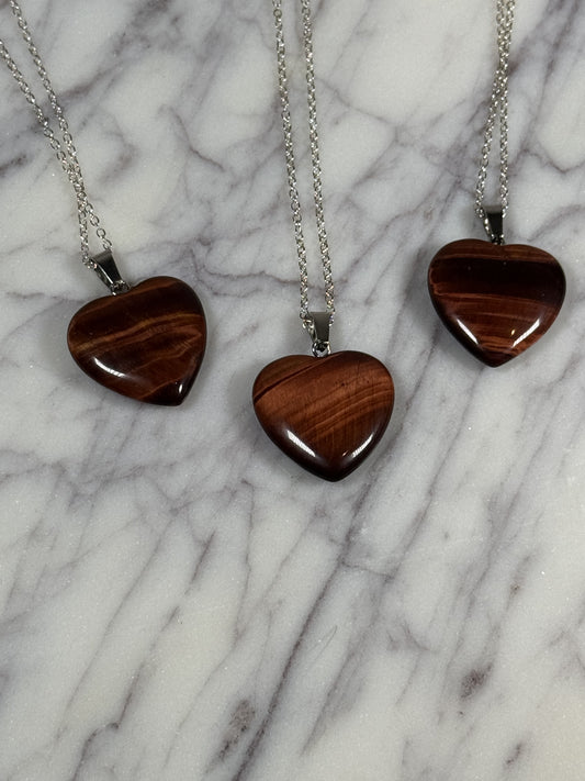 Tiger's Eye Heart Pendant